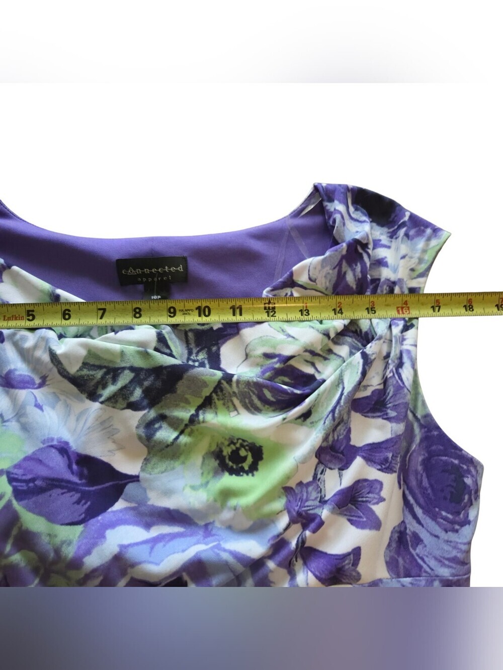 connected apparel Lavender and White Floral Sheath Dress - Picture 5 of 10